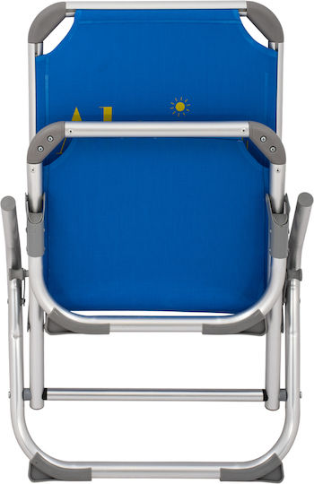 HomeMarkt Small Chair Beach Aluminium with High Back Orange 56x70x66cm