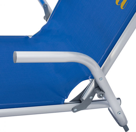 HomeMarkt Small Chair Beach Aluminium with High Back Orange 56x70x66cm