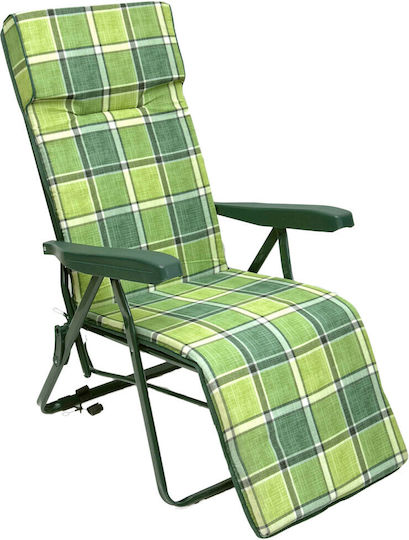 Campus Lounger-Armchair Beach with Recline Multiple Slots Green 55x58cm