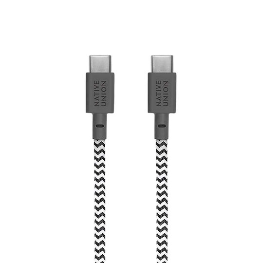 Native Union GaN с USB-C порт и кабел USB-C - USB-C 30W Power Delivery Бял (FAST30-CC-WHZEB-EU)