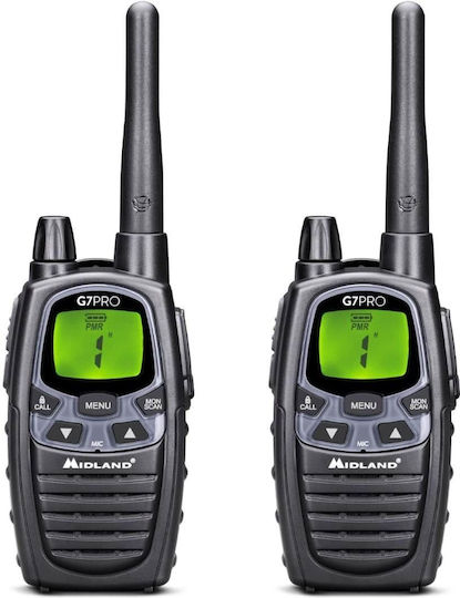 Midland G7 Pro Ασύρματος Πομποδέκτης PMR με Μονόχρωμη Οθόνη Σετ 2τμχ