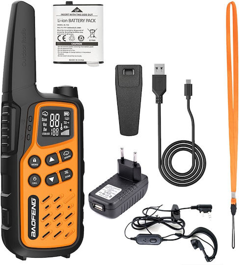 Baofeng Bf-t25e Wireless Transceiver PMR 0.5W with Monochrome Screen In Orange Color