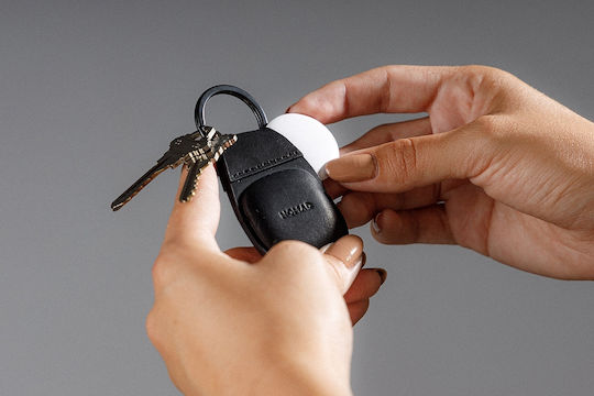 Nomad Keychain Schlüsselbund-Etui Leder für AirTag in Schwarz Farbe