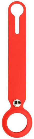 Slide Keychain Loop Case Θήκη Μπρελόκ Σιλικόνης για AirTag Red
