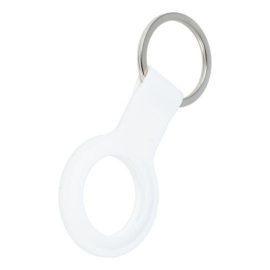 Forcell Holder Schlüsselbund-Etui Silikon für AirTag in Weiß Farbe