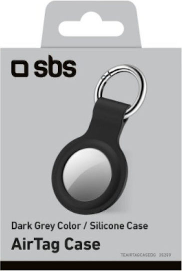 SBS Keyring Калъф за ключодържател Силикон за AirTag Dark Gray