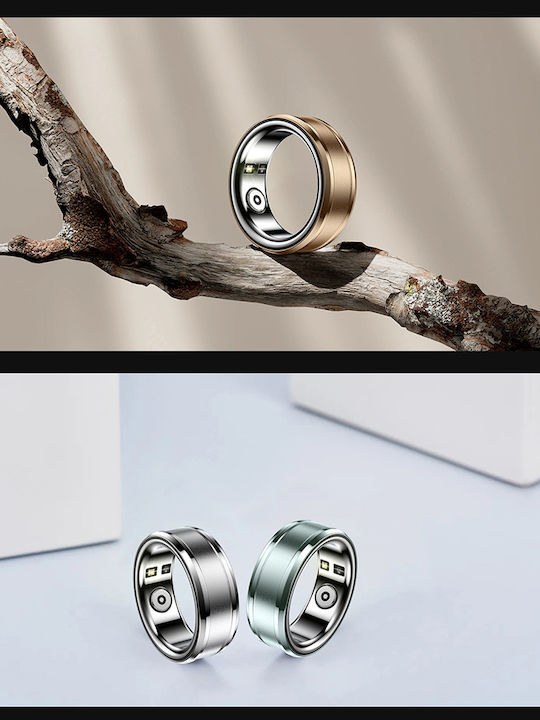 Techsuit R3 Smart Ring 19mm mit Pulsmesser Silber