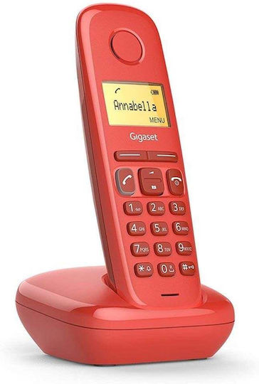Gigaset A170 Cordless Phone with Greek Menu Strawberry