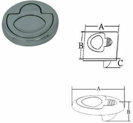 Eval Handle inox Χωνευτή Χωρίς Κλειδί 44mm x 44mm x 18mm