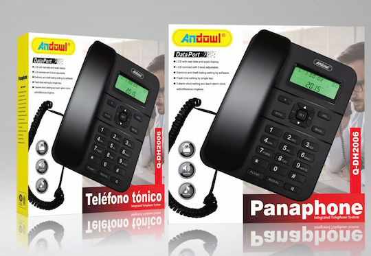 Andowl Q-DH2006 Ενσύρματο Τηλέφωνο Γραφείου Μαύρο Q-DH2006