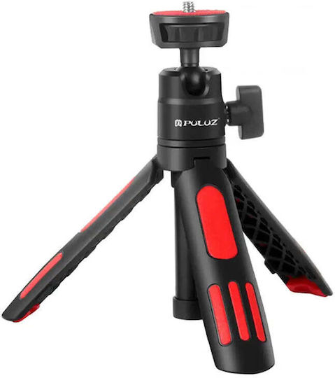 Puluz Selfie Stick Τρίποδο Κινητού Bluetooth Κόκκινο
