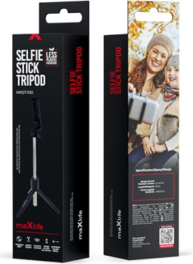 Maxlife MXST-100 Selfie Stick Trepied Pentru Telefon Mobil Bluetooth Negru
