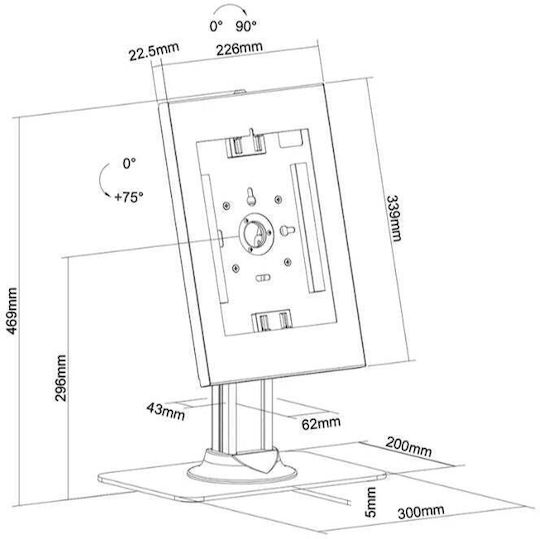 Neomounts DS15-650WH1 Βάση Tablet Γραφείου έως 11" σε Λευκό χρώμα