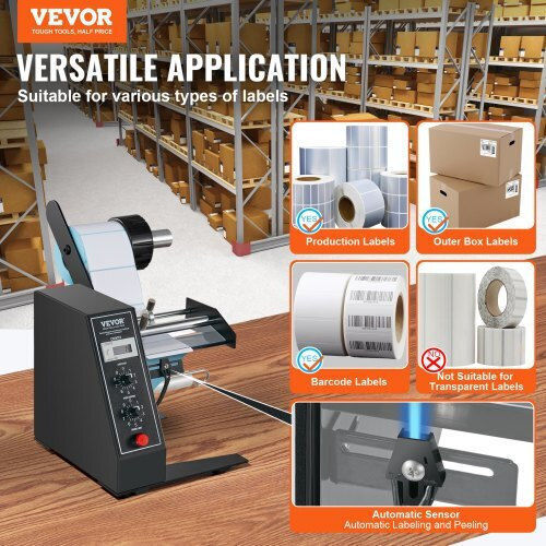 Vevor Αυτόματος Διανομέας Ετικετών Πλάτος 15-125 Mm Μήκος 3-150 Mm Ρυθμιζόμενη Ταχύτητα Αυτόματη Απογύμνωση Μέτρηση 0-999999 Lszdtbfpjhsx0zzknv2