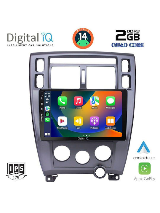 Digital IQ Car-Audiosystem für Hyundai Tucson 2004-2010 (Bluetooth/USB/AUX/WiFi/GPS/Apple-Carplay/Android-Auto) mit Touchscreen 10"