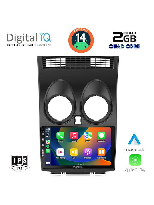 Digital IQ Car Audio System for Nissan Qashqai 2007-2014 (Bluetooth/USB/AUX/WiFi/GPS/Apple-Carplay/Android-Auto) with Touch Screen 9"