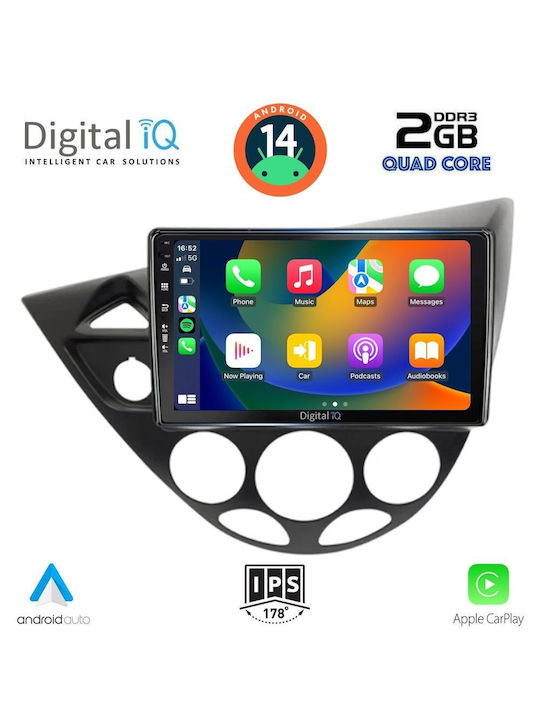 Digital IQ Car Audio System for Ford Focus 1998-2004 (Bluetooth/USB/AUX/WiFi/GPS/Apple-Carplay/Android-Auto) with Touch Screen 9"