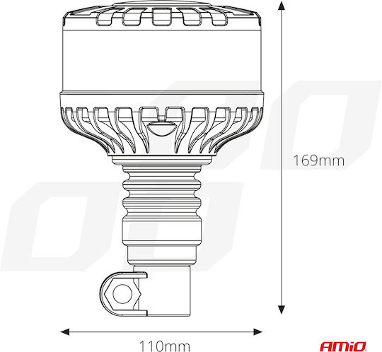 AMiO Far Auto LED 12 / 24V 11cm cu Portocaliu Iluminare