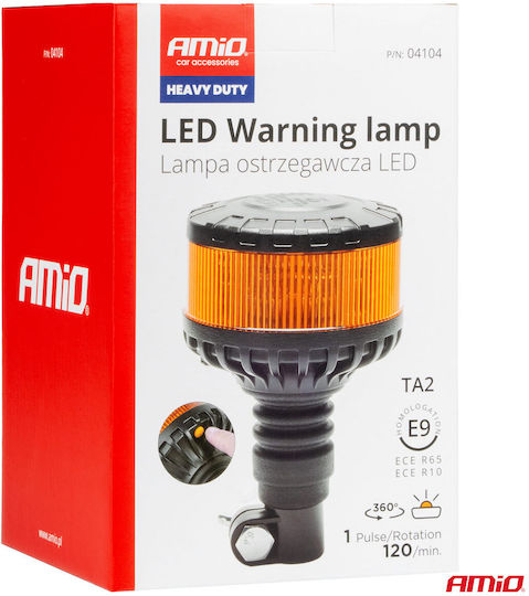 AMiO Far Auto LED 12 / 24V 11cm cu Portocaliu Iluminare