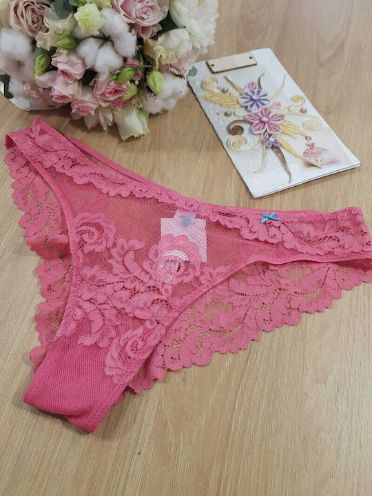 Damen Brasilien mit Spitze Fuchsie