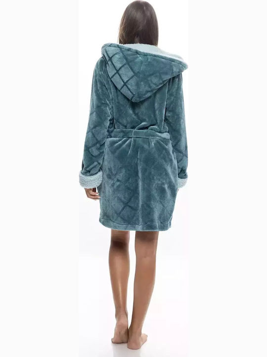 Koyote Winter Damen Vlies Robe Petrol Blue