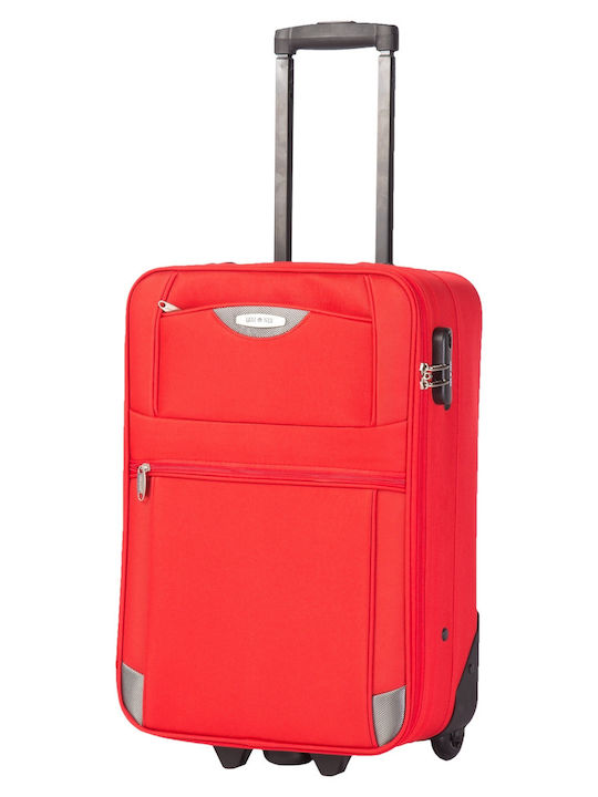 Lamonza Atlanta Koffer Für Reisen Kabinen Stoff Rote Mit 2 Räder Höhe 55cm