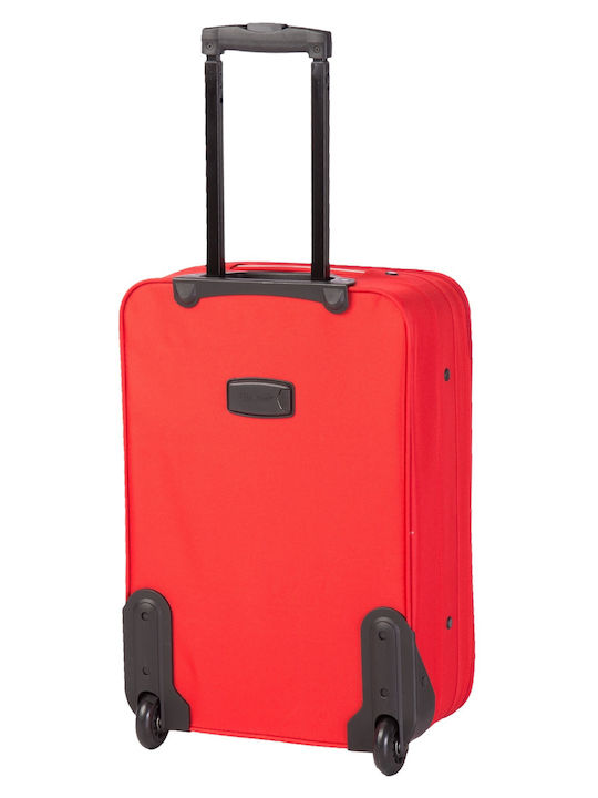 Lamonza Atlanta Koffer Für Reisen Kabinen Stoff Rote Mit 2 Räder Höhe 55cm