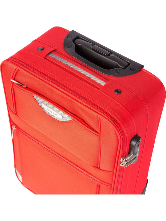 Lamonza Atlanta Koffer Für Reisen Kabinen Stoff Rote Mit 2 Räder Höhe 55cm