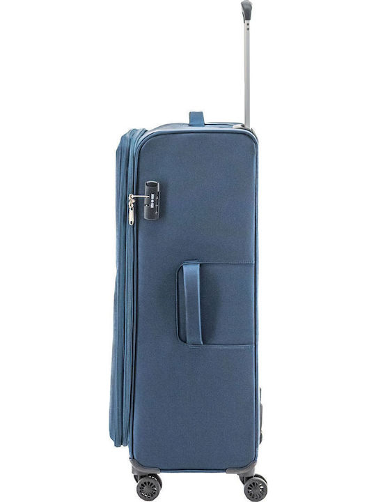 Lamonza Großer Reisekoffer Weichschalen Blau mit 4 Räder Höhe 79cm A13097