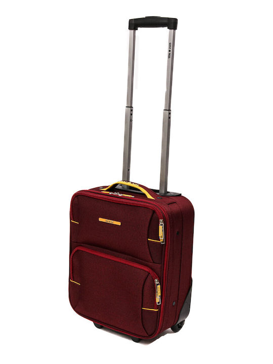 Lamonza Limon Koffer Reise Kabine Stoff Rot / Gelb mit 2 Räder Höhe 40cm