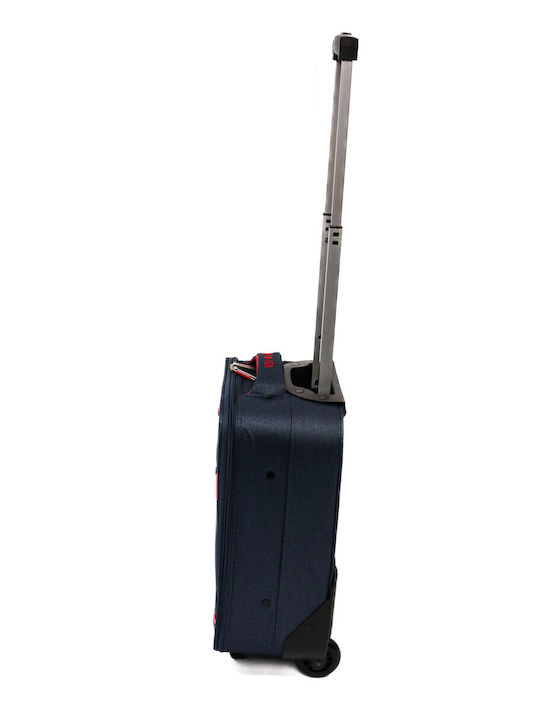 Lamonza Dortmund Koffer Reise Kabine Stoff Blau mit 2 Räder Höhe 40cm