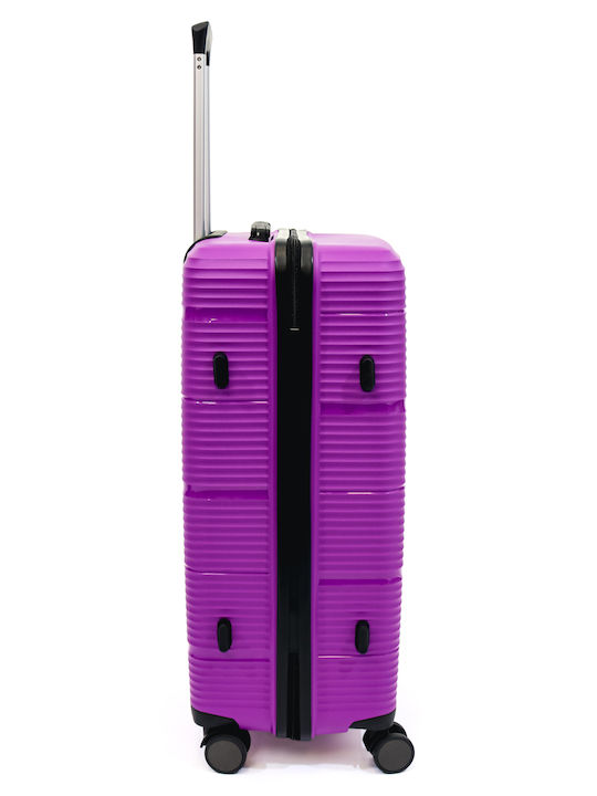 Lamonza Reno Μεγάλη Βαλίτσα Ταξιδίου Σκληρή Purple με 4 Ρόδες Ύψους 72εκ.