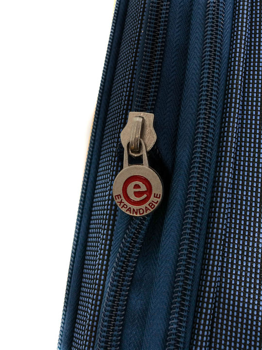 Lamonza Cruise Mittlerer Stoffkoffer Marineblau/Gelb mit 4 Rädern Höhe 68cm