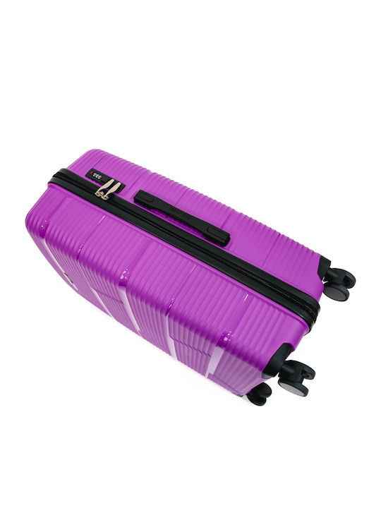 Lamonza Reno Μεγάλη Βαλίτσα Ταξιδίου Σκληρή Purple με 4 Ρόδες Ύψους 72εκ.