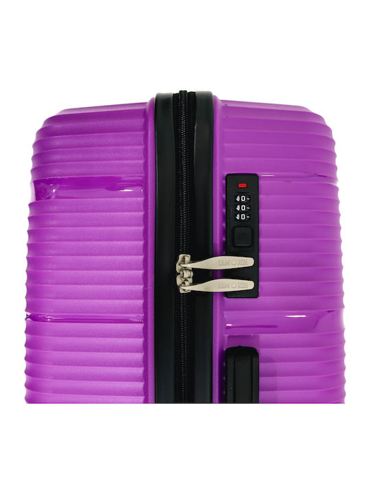Lamonza Reno Μεγάλη Βαλίτσα Ταξιδίου Σκληρή Purple με 4 Ρόδες Ύψους 72εκ.