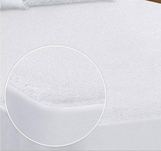 Crystalize Home Protective Cover 140×190+40cm Waterproof Terry White Double Skirt Sheet Fabric 160 Thread Count 60cot/40pol Elastic Hard Quality