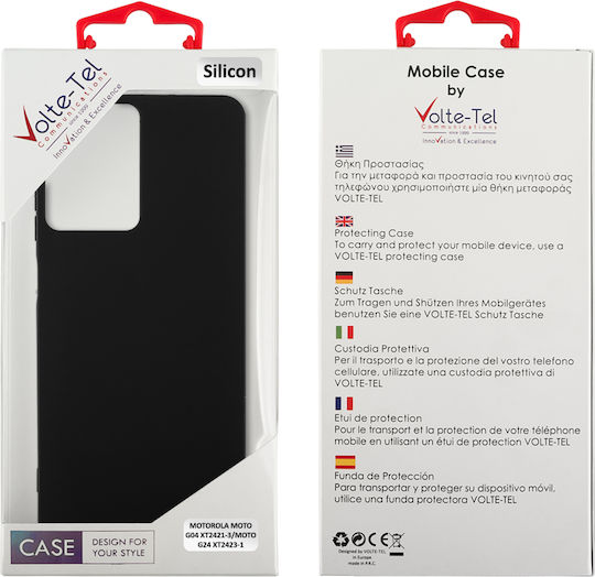 Volte-Tel Back Cover Σιλικόνης με Λουράκι Μαύρο (Moto G24 / G04 / G04s)