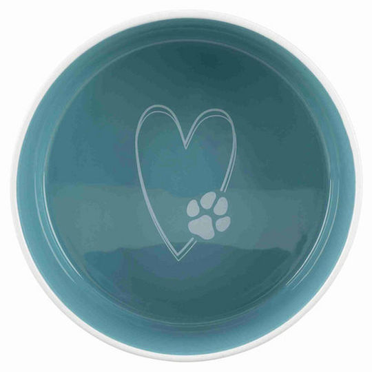 Trixie Keramischer Futterautomat / Wasserschale für Hund 1,4 l 20 cm in Blau Farbe