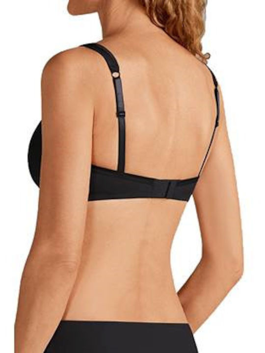 Amoena Lara Satin Sb Mastectomy Mastectomy Bra with Light Padding Black