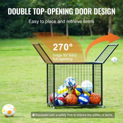 Lockable Ball Storage Cart Vevor Indoor Outdoor Space Ql363026yctjw44ktv0