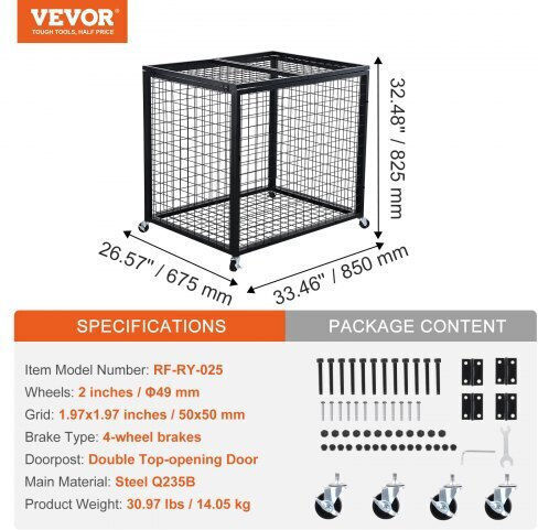 Lockable Ball Storage Cart Vevor Indoor Outdoor Space Ql363026yctjw44ktv0