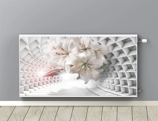Husă magnetică pentru covor frigider radiator flori tunel 3D 60x100 Husă magnetică pentru covor frigider radiator flori tunel 3D 60x100