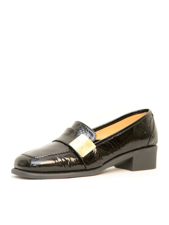 Δερμάτινα Γυναικεία Loafers σε Μαύρο Χρώμα