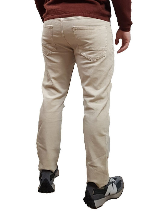 Indicode Men's Slim Fit Beige Jeans Pants