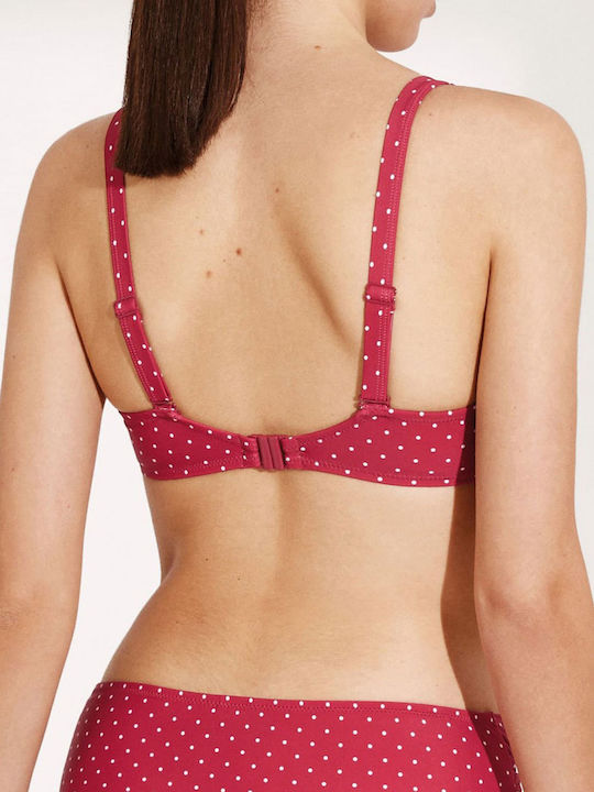 Ysabel Mora Padded Underwire Bikini Bra with Adjustable Straps Multicolour Polka Dot