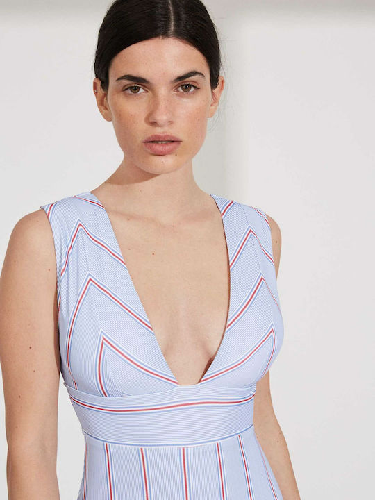 Costum De Baie Întreg Albastru Deschis