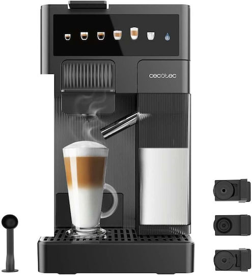 Cecotec FreeStyle Latte Automatic Espresso Coffee Machine 1350W Pressure 20bar for Cappuccino Black 01852