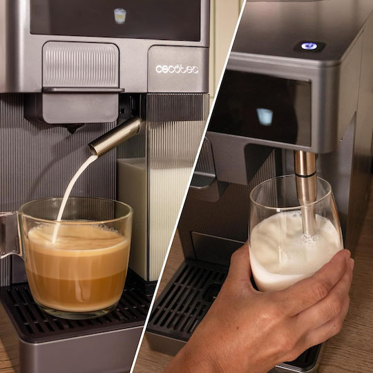 Cecotec FreeStyle Latte Automatic Espresso Coffee Machine 1350W Pressure 20bar for Cappuccino Black 01852