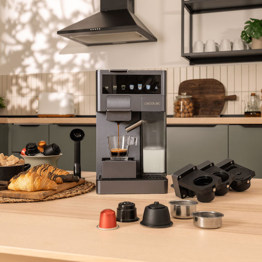 Cecotec FreeStyle Latte T Αυτόματη Μηχανή Espresso Πίεσης 20bar για Cappuccino Μαύρη