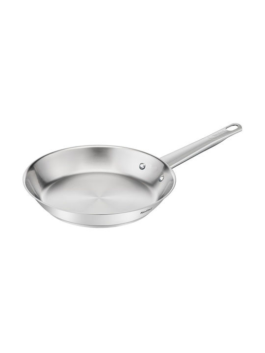 Tigaie Profesională Tefal 28 Cm Oțel Inoxidabil Inducție Acoperire Antiaderentă Garanție 5 Ani Argintiu